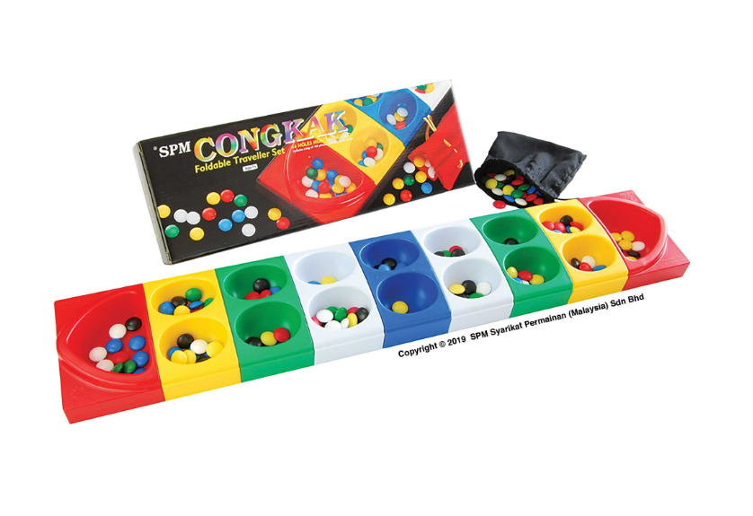 Congkak 16-Holes Colourful And Foldable (MSPM109)