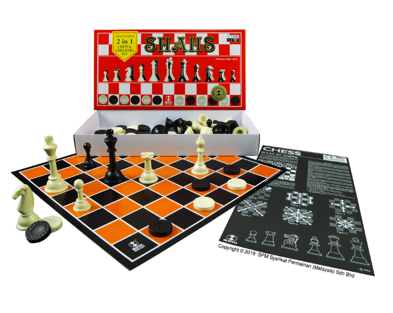 Shahs Standard 2 In 1 Chess And Checkers Set Board Game (MSPM88)