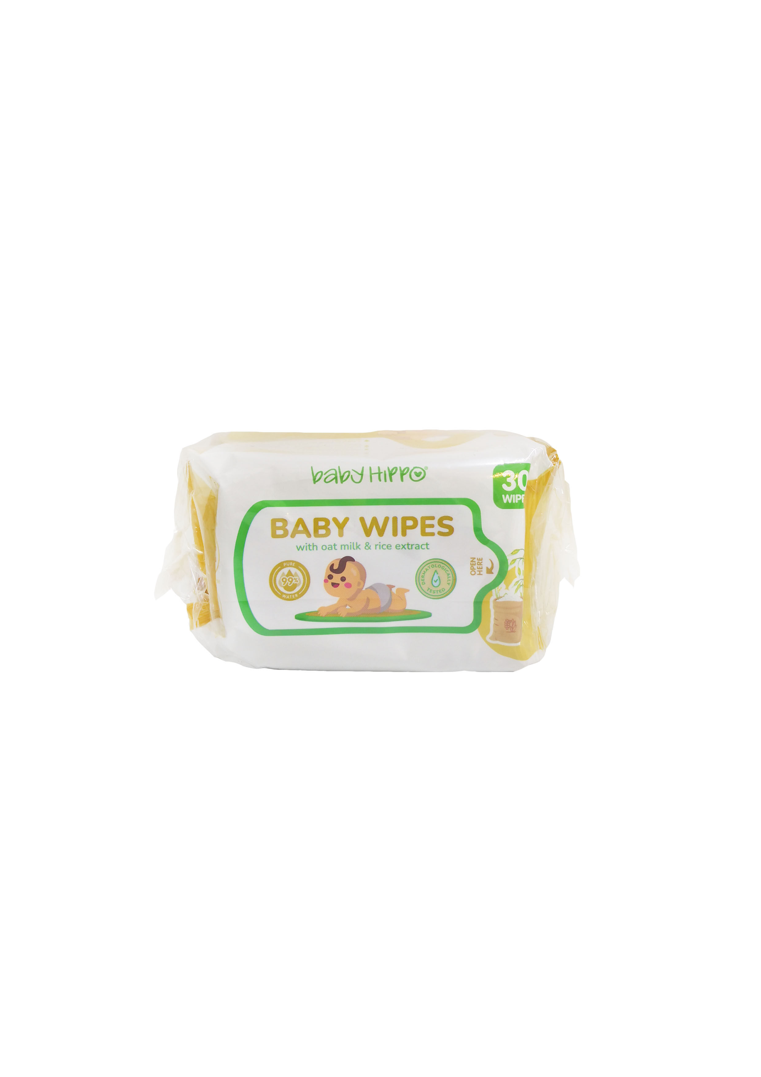 Baby Hippo Baby Wipes Milk - 3x30s