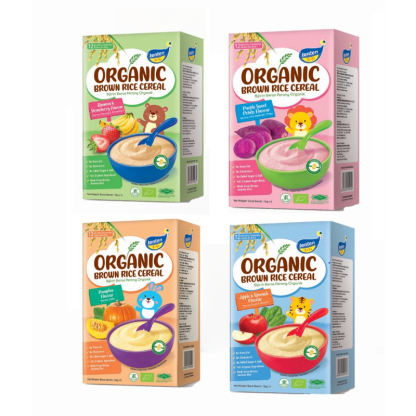 Tenten Organic Brown Rice Cereal - Banana & Strawberry 80G