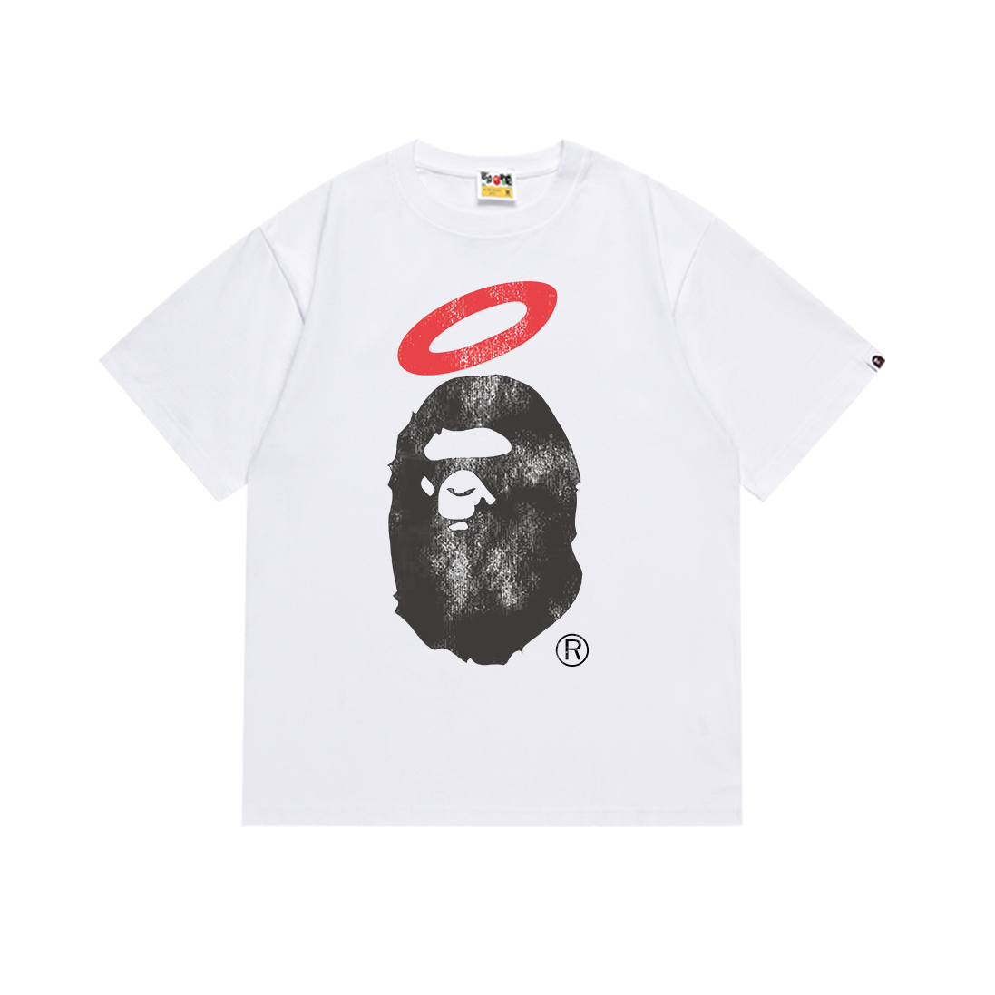 BAPE トレンディな新作猿の頭の迷彩柄プリント半袖Tシャツ 男女兼用 カップル ゆったり半袖シャツ トップス
