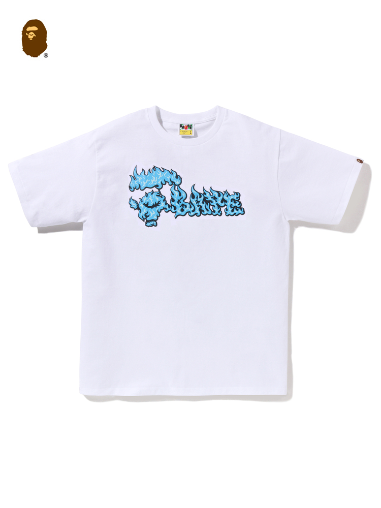 BAPE メンズ 春夏 フレイムエイプレタープリント半袖Tシャツ