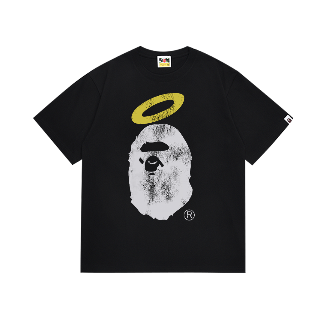 BAPE トレンディな新作猿の頭の迷彩柄プリント半袖Tシャツ 男女兼用 カップル ゆったり半袖シャツ トップス