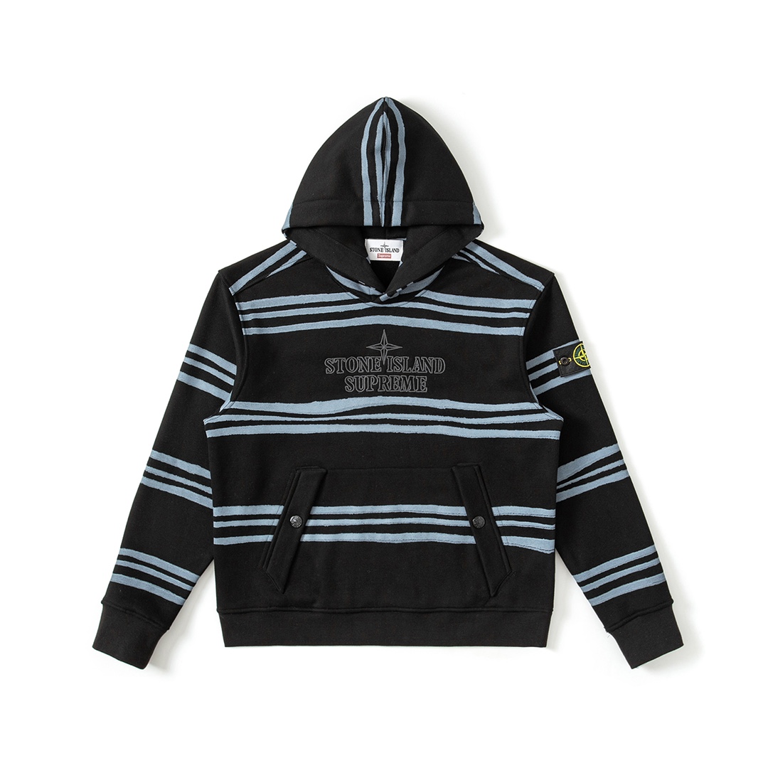 Supreme Stone Island ストーンアイランド 連名 メンズ レディース ツイストストライプ フード付きスウェットシャツ