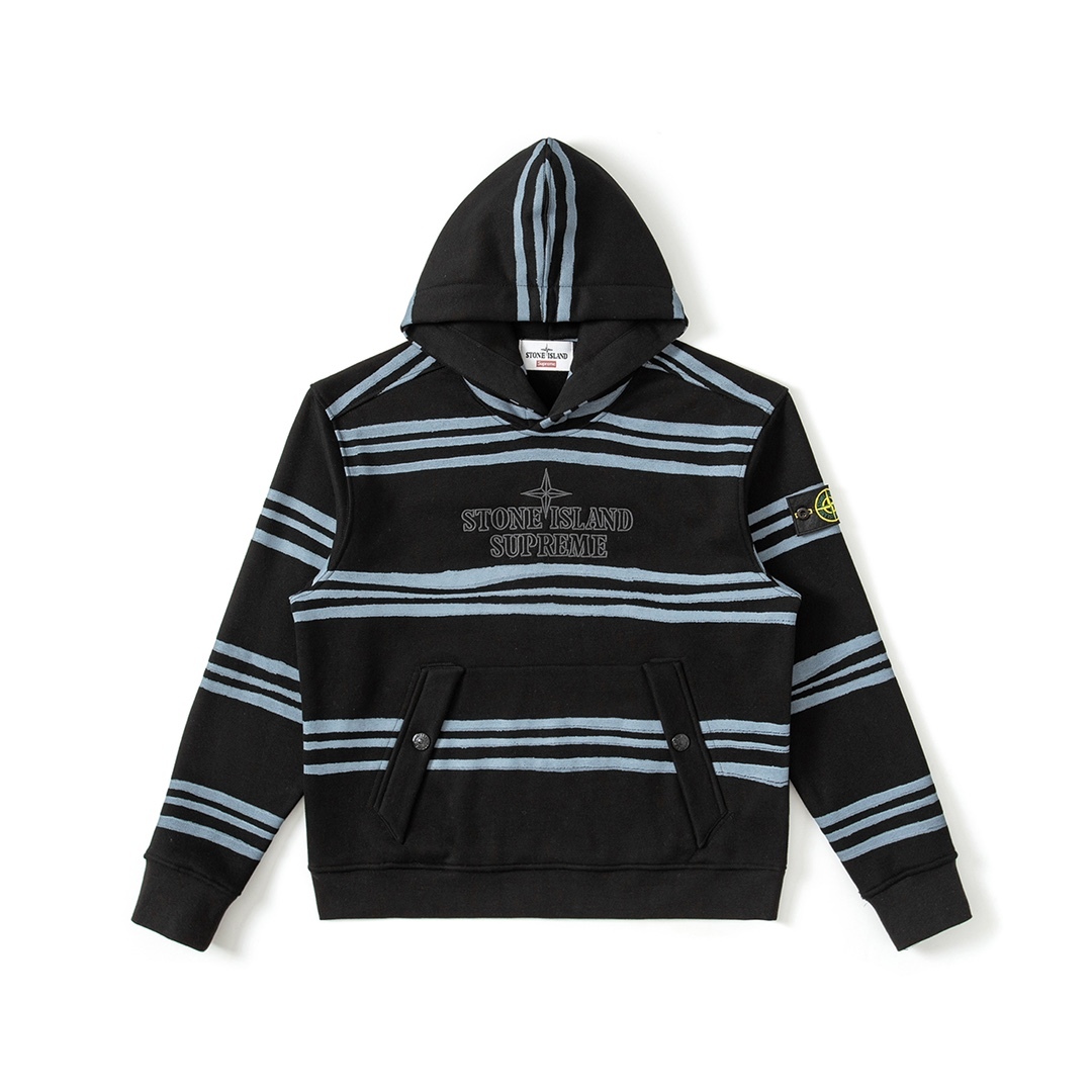Supreme Stone Island ストーンアイランド 連名 メンズ レディース ツイストストライプ フード付きスウェットシャツ