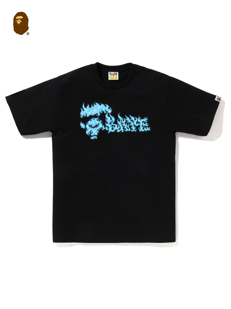 BAPE メンズ 春夏 フレイムエイプレタープリント半袖Tシャツ