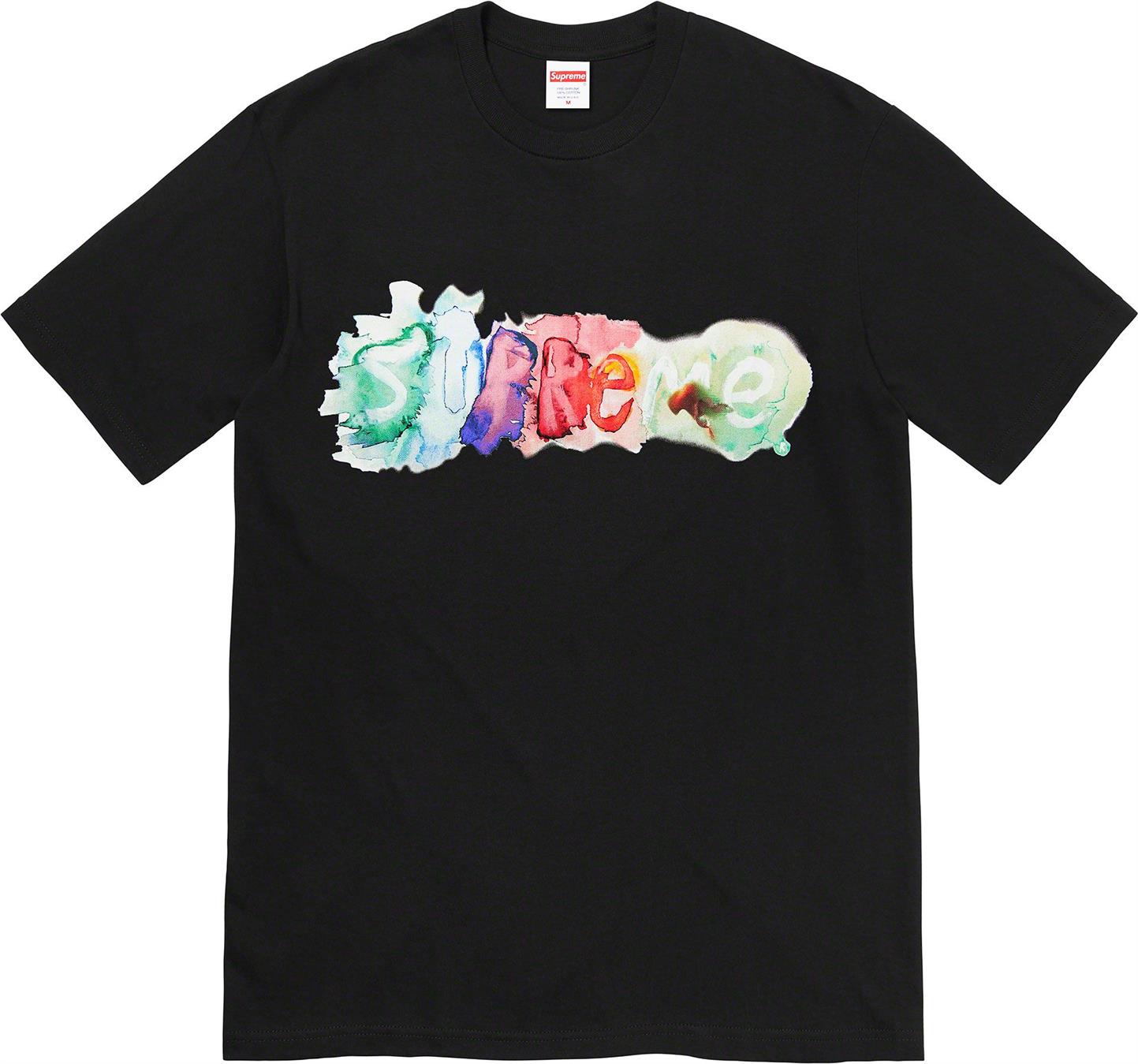 Supreme WATERCOLOR TEE 水彩インクロゴプリント 半袖Tシャツ ユニセックス