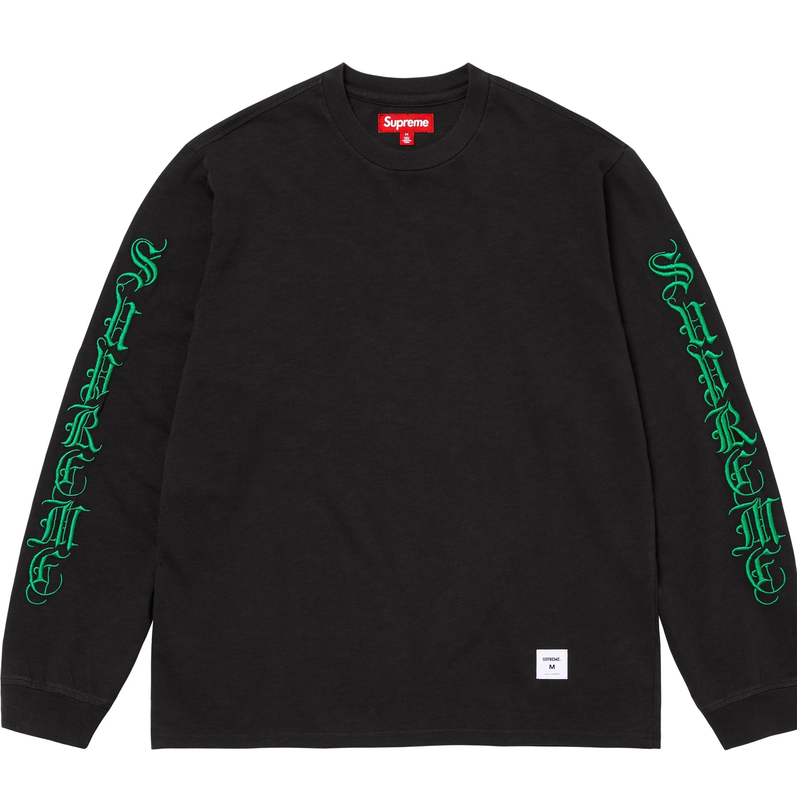 Supreme OLD ENGLISH L/S TEE ゴシック 長袖Tシャツ 秋冬 男女 カップル