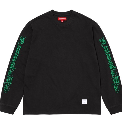 Supreme OLD ENGLISH L/S TEE ゴシック 長袖Tシャツ 秋冬 男女 カップル