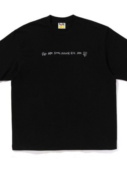BAPE 落書き小文字エイプヘッドルーズカジュアルアート半袖Tシャツ