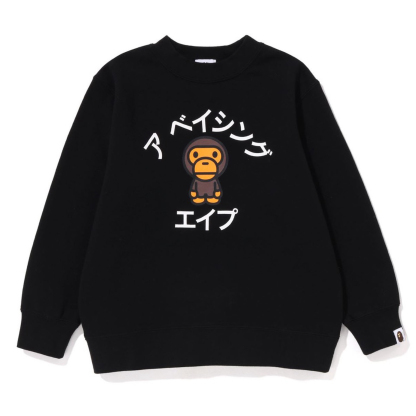 日本のトレンディなブランド bape プリント万能ラウンドネックプルオーバースウェットシャツ