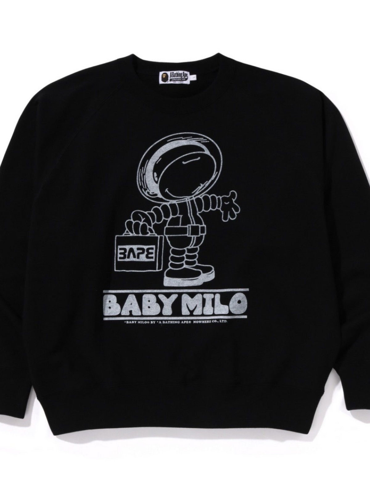 BAPE ラウンドネック スウェットシャツ スペースモンキー フロントとバックプリント ゆったり カジュアル