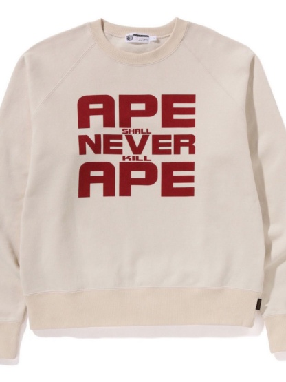 BAPE メンズ プルオーバー スウェットシャツ スポーツとレジャーの文字入り