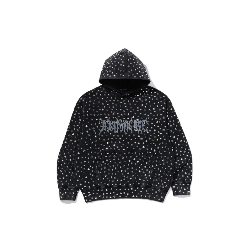 BAPE スタッズロゴ リラックス エイプマン パーカー スウェットシャツ メンズ