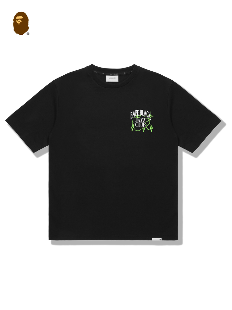 BAPE BLACK メンズ 24th 秋冬 ジャズクラブミュージック レタープリント 半袖Tシャツ