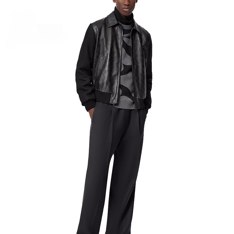 LV/ルイ・ヴィトン 新作 メンズ エンボス加工 モノグラム柄 レザージャケット