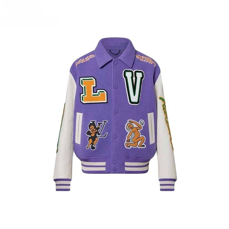 LV/ルイ・ヴィトン メンズ 新作 パッチ ミックスレザー ベースボール ウエスト ジャケット