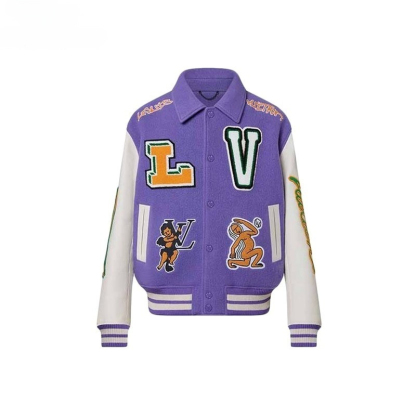 LV/ルイ・ヴィトン メンズ 新作 パッチ ミックスレザー ベースボール ウエスト ジャケット