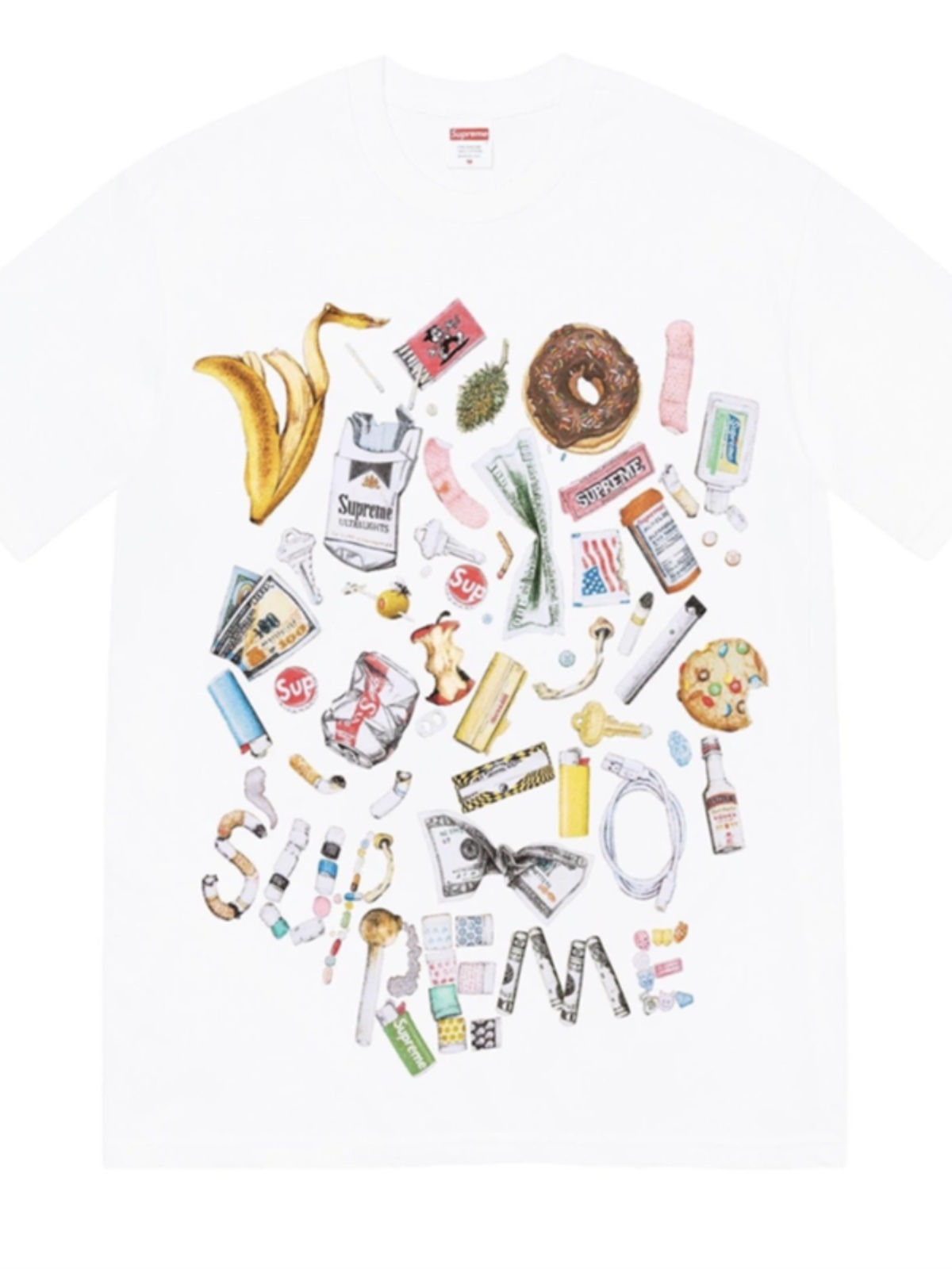 Supreme TRASH TEE 23SS 可愛い漫画柄 グランジプリント ユニセックス 半袖Tシャツ