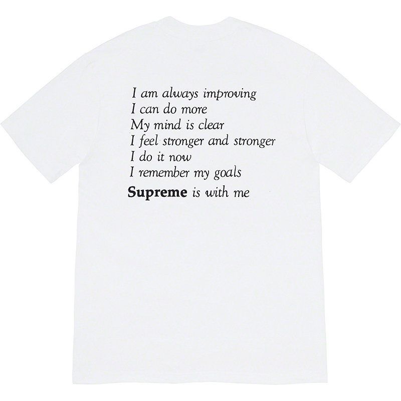 Supreme Week1 Stay Positive Tee Positive English ラウンドネック 半袖 Tシャツ ユニセックス
