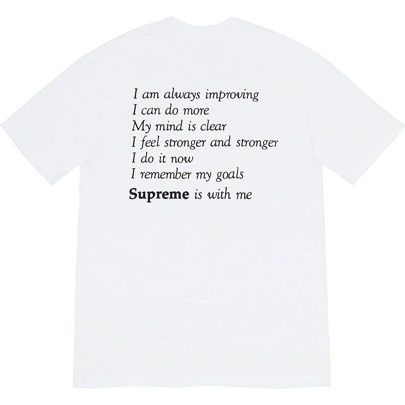 Supreme Week1 Stay Positive Tee Positive English ラウンドネック 半袖 Tシャツ ユニセックス