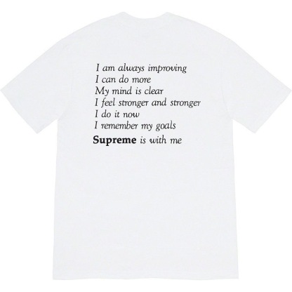 Supreme Week1 Stay Positive Tee Positive English ラウンドネック 半袖 Tシャツ ユニセックス