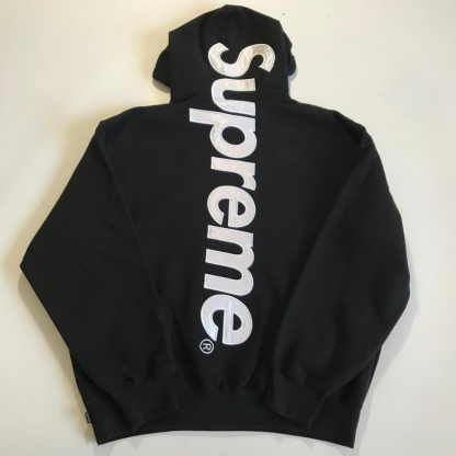 Supreme サテン アップリケ フード付き 刺繍ロゴ フード付きスウェットシャツ