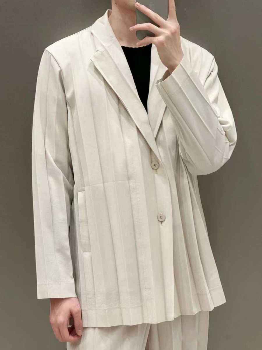 Supreme ジョーカー新しいヘビープリーツファッションビジネス薄いカジュアルスーツ長袖ジャケットメンズトレンド