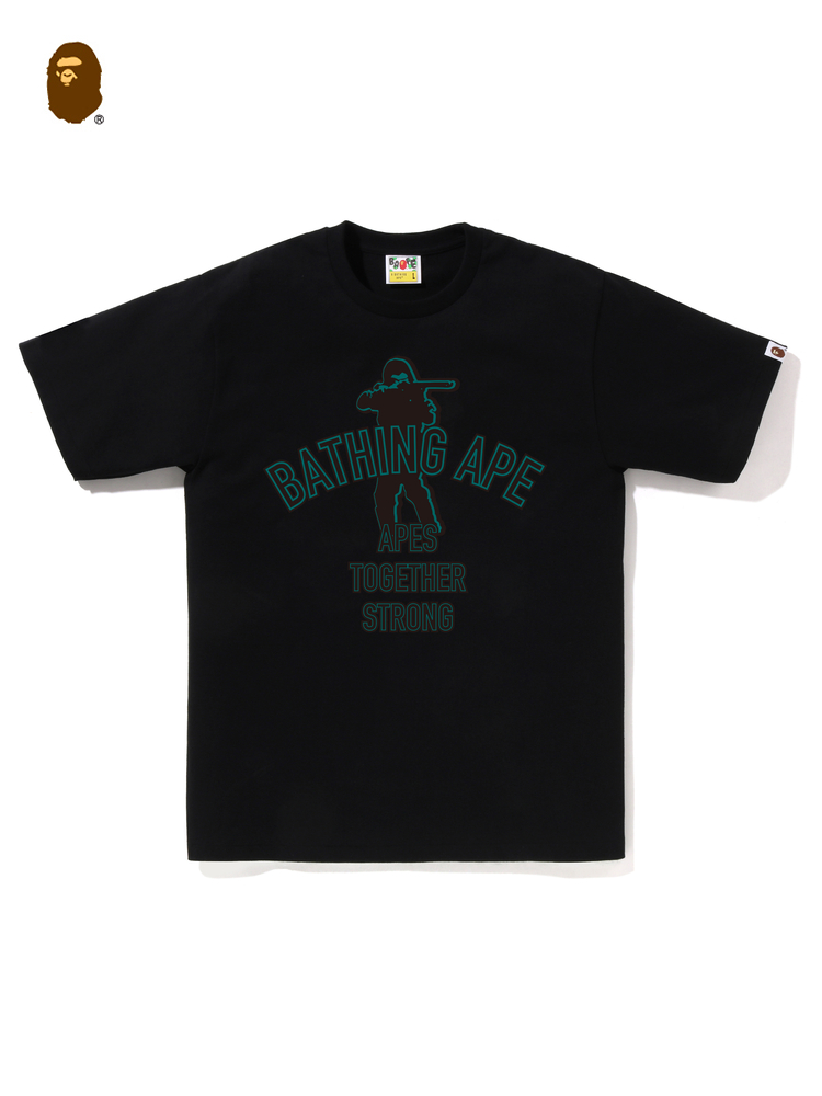 BAPE メンズ 春夏 モンキーアーミー レタープリント 半袖Tシャツ