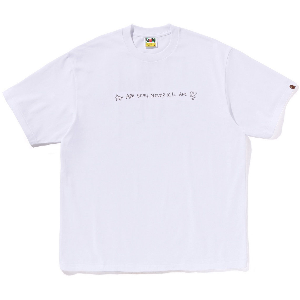 BAPE 落書き小文字エイプヘッドルーズカジュアルアート半袖Tシャツ