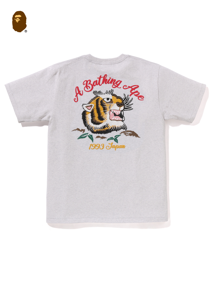 BAPEメンズ24秋冬虎文字柄半袖Tシャツ