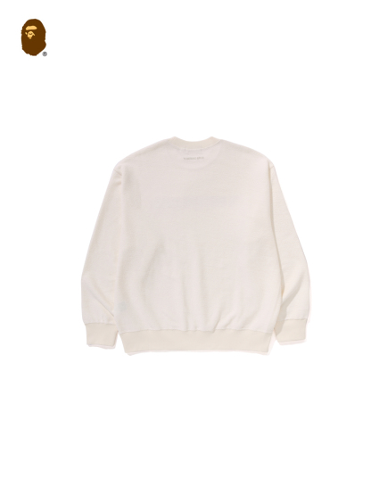 BAPE メンズ 2024 秋冬 同色文字刺繍 プラッシュ ラウンドネック スウェットシャツ