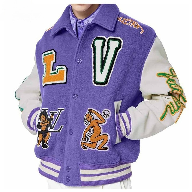 LV/ルイ・ヴィトン メンズ 新作 パッチ ミックスレザー ベースボール ウエスト ジャケット