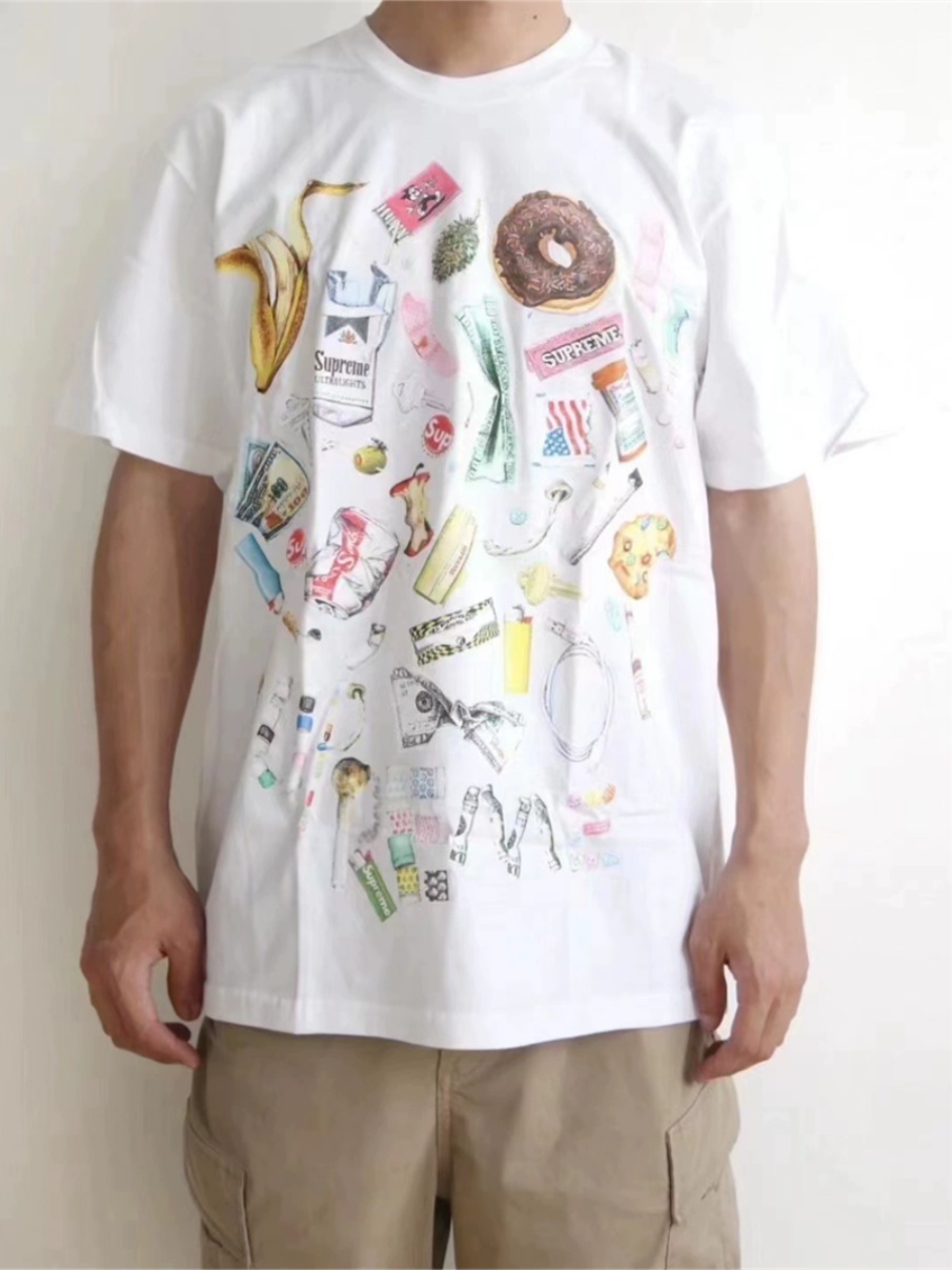 Supreme TRASH TEE 23SS 可愛い漫画柄 グランジプリント ユニセックス 半袖Tシャツ