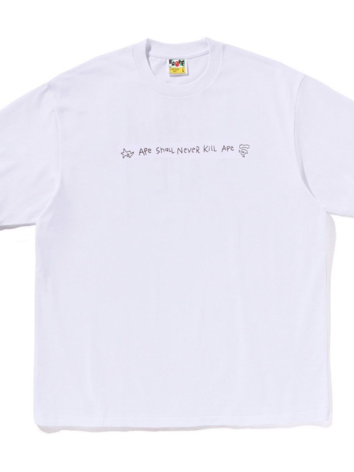 BAPE 落書き小文字エイプヘッドルーズカジュアルアート半袖Tシャツ