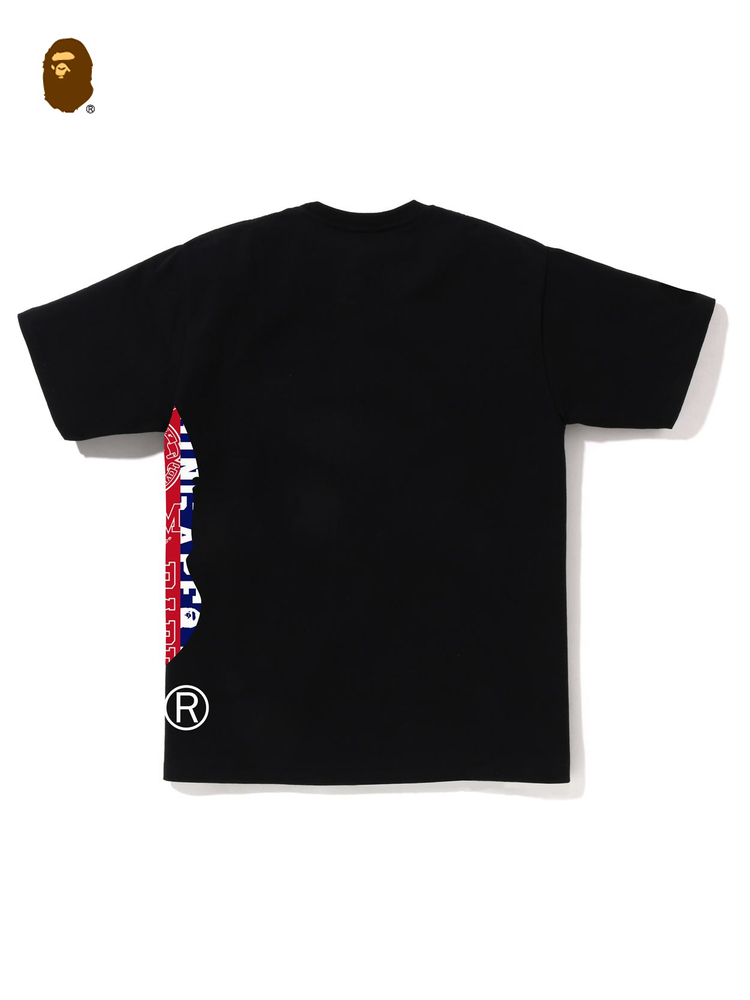 BAPE メンズ 春夏 スタンダード スクール チーム マルチパターン レターステッチ エイプヘッドプリント 半袖 Tシャツ
