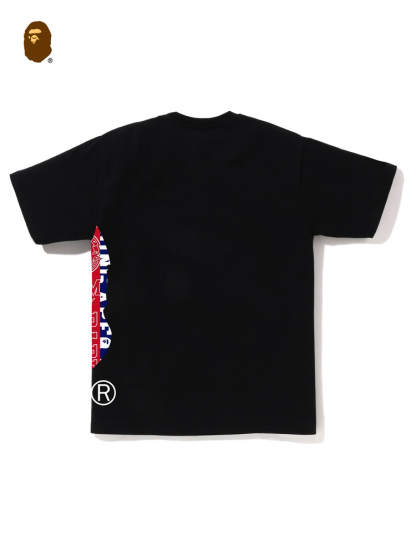 BAPE メンズ 春夏 スタンダード スクール チーム マルチパターン レターステッチ エイプヘッドプリント 半袖 Tシャツ