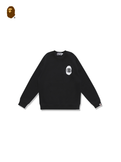 BAPE メンズ 秋冬 エイプ ユニバース NFT エイプヘッド レタープリント ラウンドネック スウェットシャツ