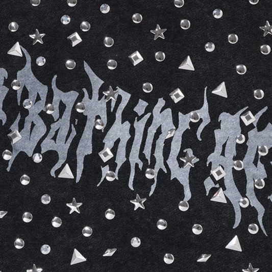 BAPE スタッズロゴ リラックス エイプマン パーカー スウェットシャツ メンズ