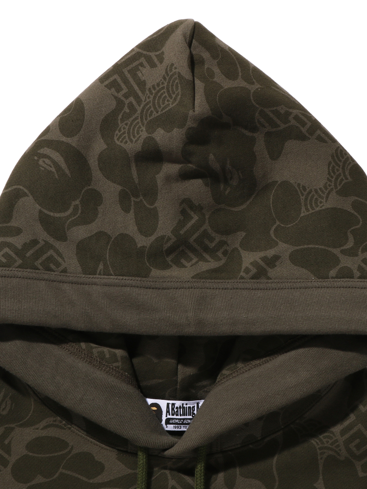 BAPE メンズ 春夏 オリエンタル クラシック トーテム アジアン カモフラージュ柄 コントラストカラー 刺繍 フード付き スウェットシャツ