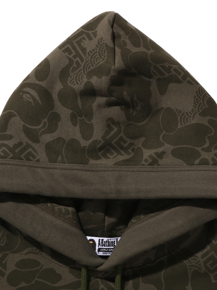 BAPE メンズ 春夏 オリエンタル クラシック トーテム アジアン カモフラージュ柄 コントラストカラー 刺繍 フード付き スウェットシャツ