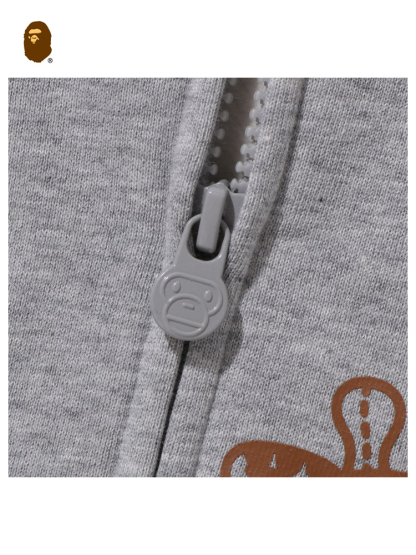 BAPE 秋冬 漫画 BABY MILO 人形 クレーンゲーム プリント フード付き スウェットシャツ カーディガン