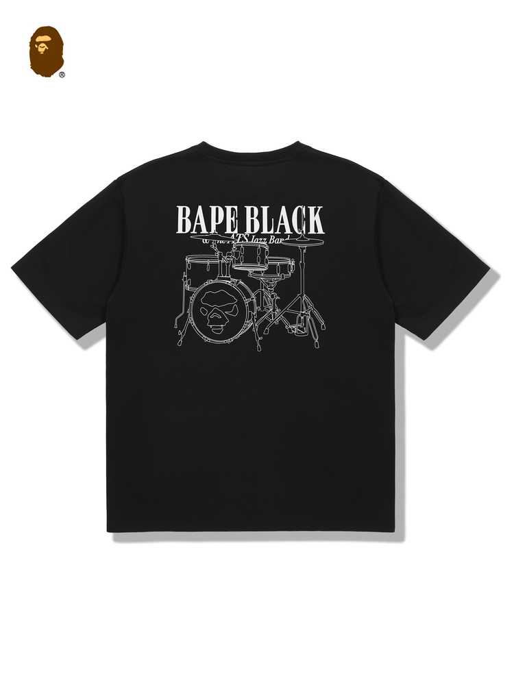 BAPE BLACK メンズ 24th 秋冬 ジャズクラブミュージック レタープリント 半袖Tシャツ