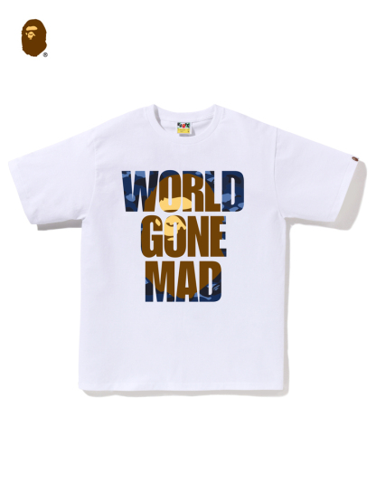 BAPEメンズ24秋冬迷彩文字猿頭プリント半袖Tシャツ