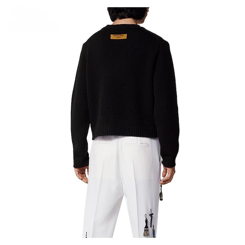 LV ルイヴィトン 新作 メンズ LV ツールパターン 刺繍 クルーネック シャツ