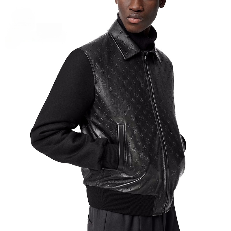 LV/ルイ・ヴィトン 新作 メンズ エンボス加工 モノグラム柄 レザージャケット