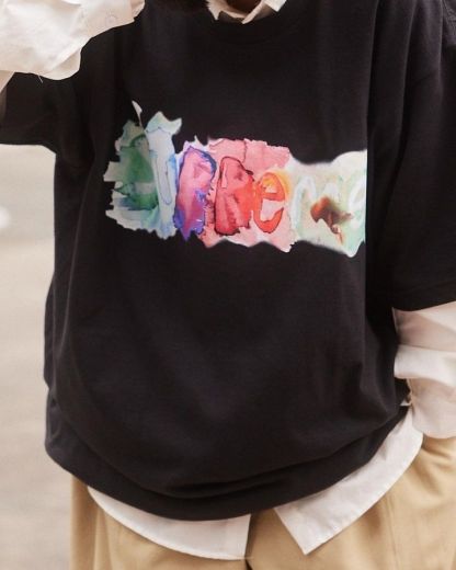 Supreme WATERCOLOR TEE 水彩インクロゴプリント 半袖Tシャツ ユニセックス