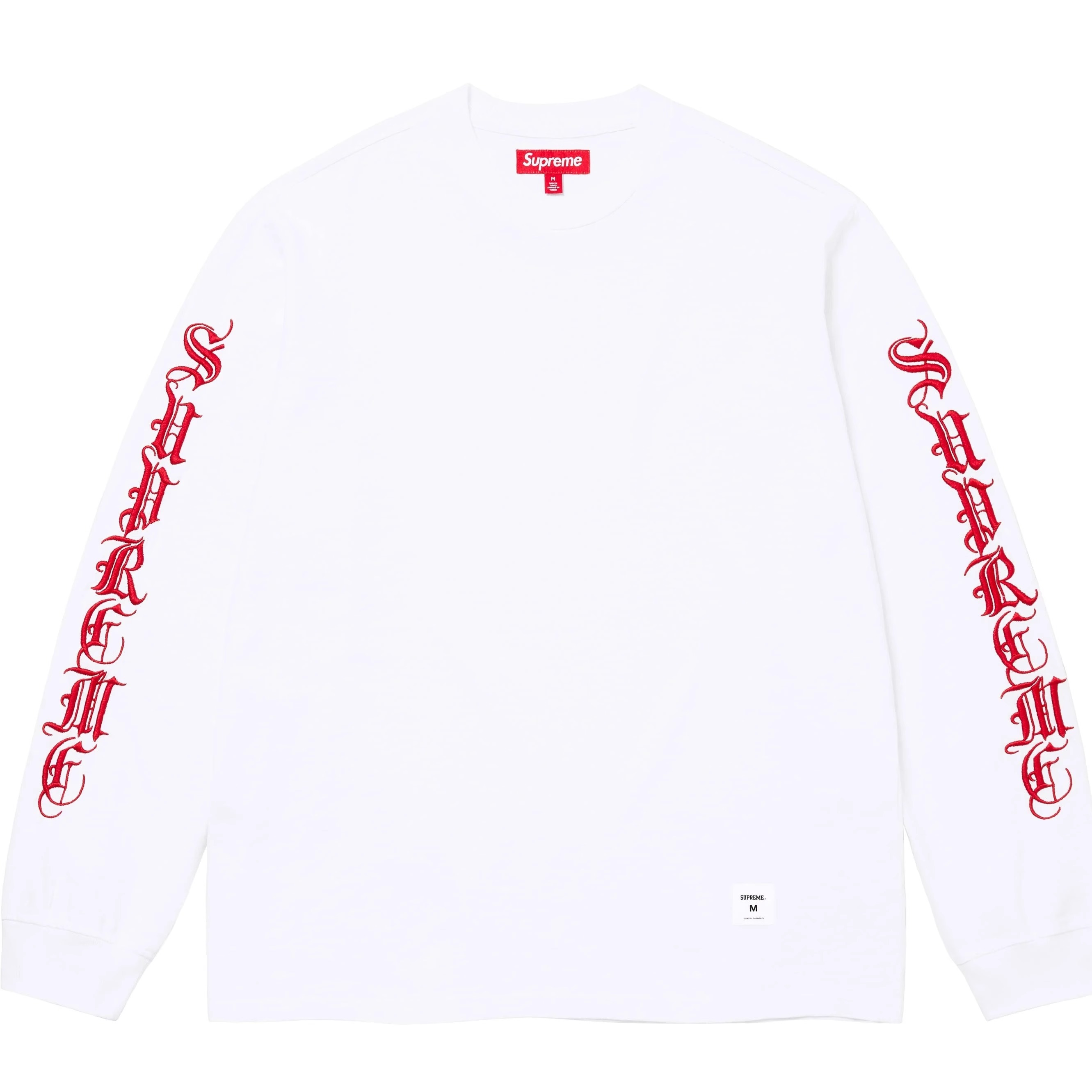 Supreme OLD ENGLISH L/S TEE ゴシック 長袖Tシャツ 秋冬 男女 カップル