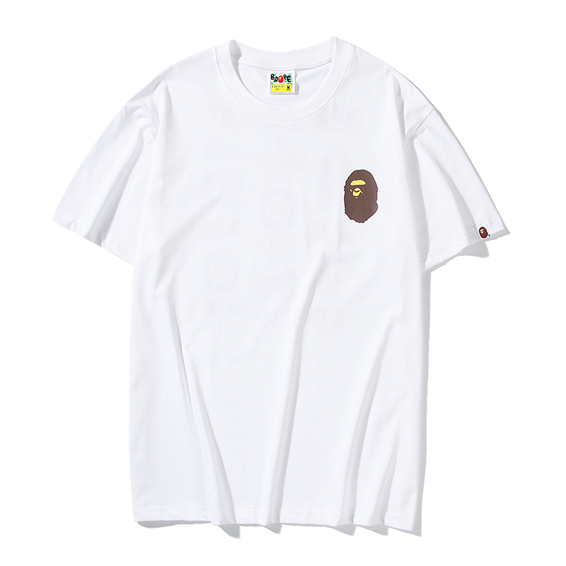 トレンドブランド Bape バックバッジ 半袖 メンズ サメ クラシック パターン コレクション ロゴ レター Tシャツ カップル スタイル