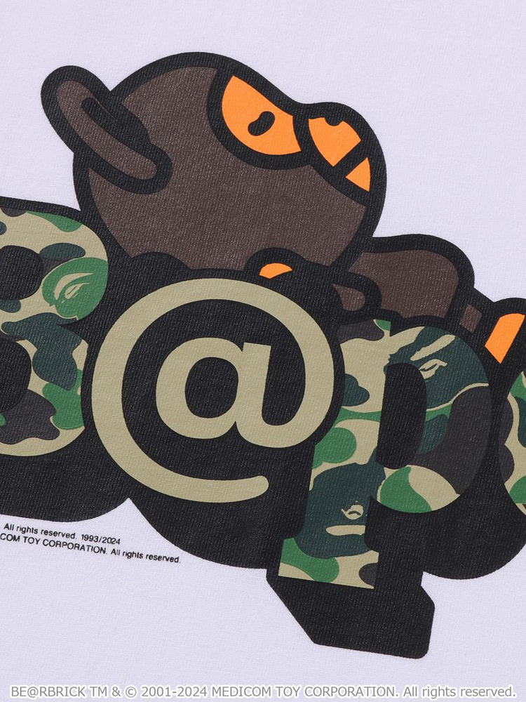 BAPE コラボ メンズ 秋冬 BE@RBRICK 迷彩 レタープリント 半袖 Tシャツ